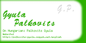 gyula palkovits business card